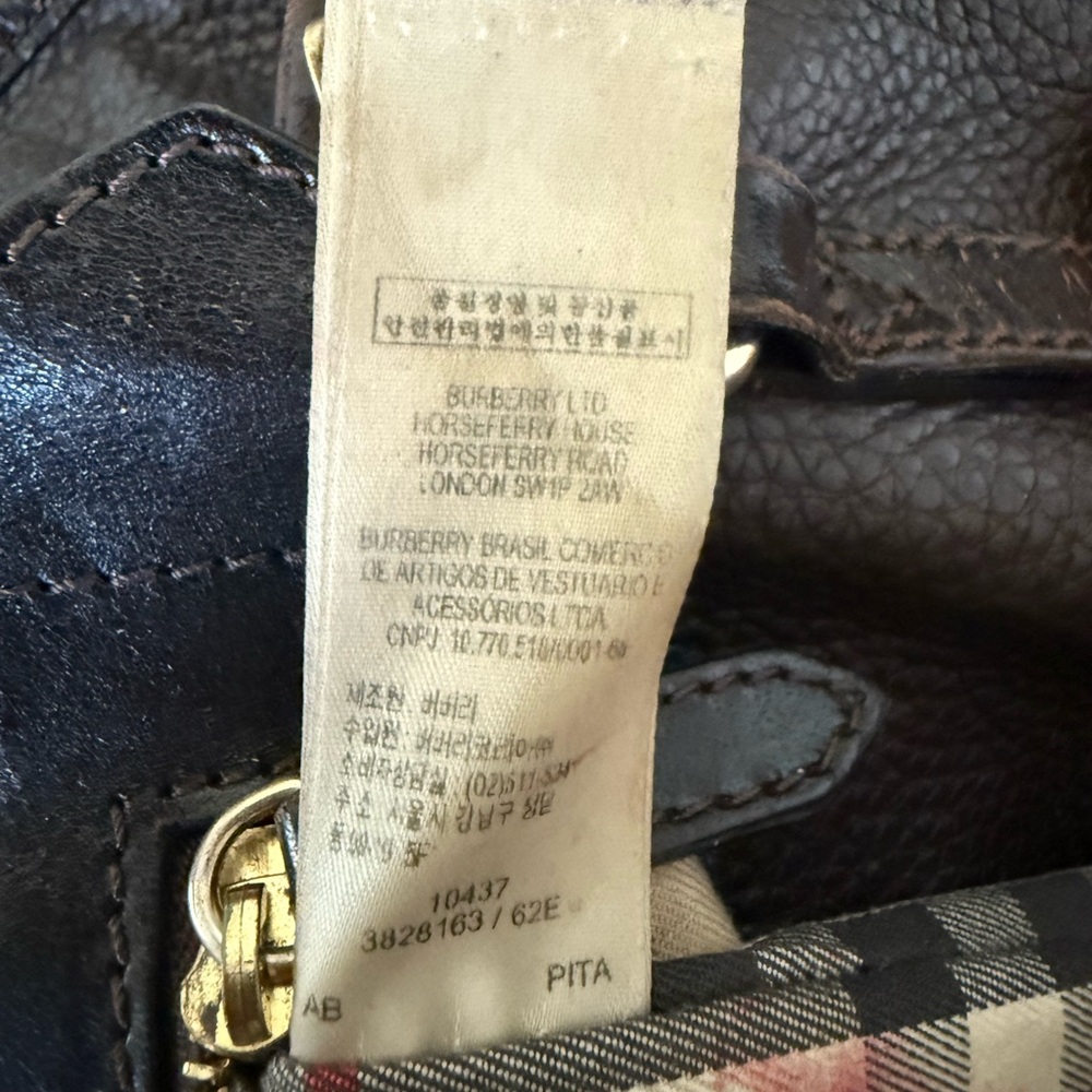 Burberry Elegant Dark Brown Leather Tote Bag - Picture 7 of 12